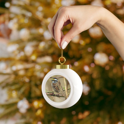 White-throated Sparrow - Christmas Ball Ornament