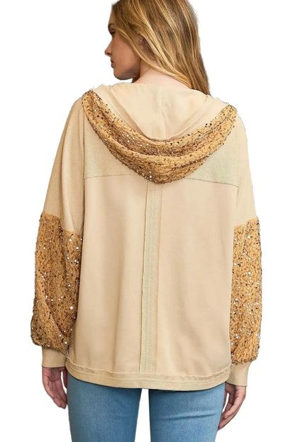 Umgee Sequined French Terry Jacket
