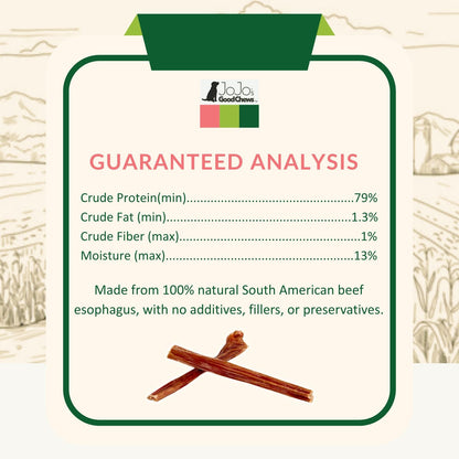 All-Natural Beef Gullet Stick Dog Treats – Delicious & Nutritious, Healthy Chews – 6 Inches (25/case)