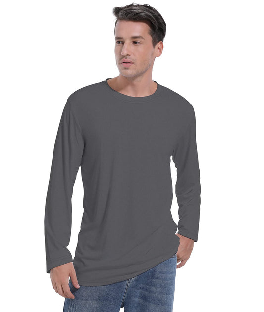 Dri-Tek Big&Tall Long Sleeve Moisture Wicking Athletic T-Shirt Iron Grey Size LT
