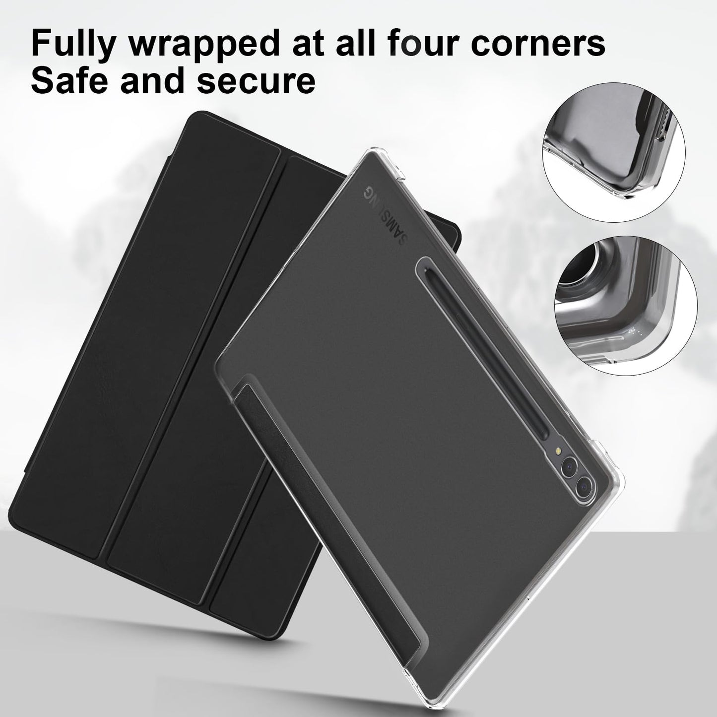 SSS·GRGB Case for 14.6" Samsung Galaxy Tab S10 Ultra S Pen Holder Black