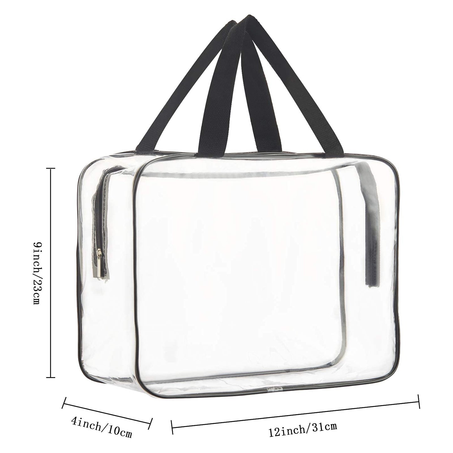 HAOGUAGUA 2-Piece Large Clear Waterproof Makeup Cosmetic Organizer Bag