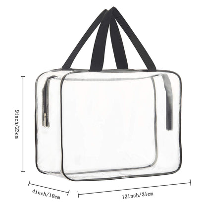 HAOGUAGUA 2-Piece Large Clear Waterproof Makeup Cosmetic Organizer Bag