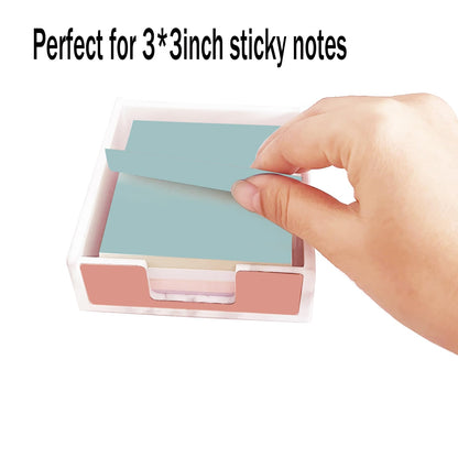 Supfoxer Marble White Metal Sticky Notes Holder for 3x3 Adhesive Notepads