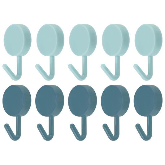 uxcell 10Pcs Stainless Steel Towel Hooks Light Blue Green Modern
