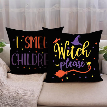 7COLORROOM Halloween Sanderson Sisters Pillow Covers 18x18 Black 4Pack