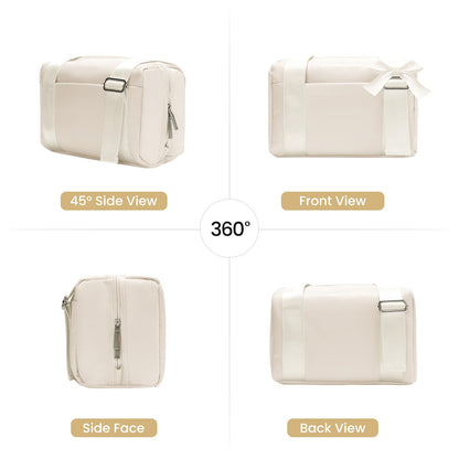 MEXS Mini Gym Bag for Women Waterproof Sports Duffel Bag Cream 10x5.4x6.5in