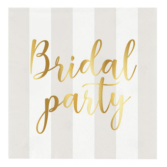 Slant Collections Paper Cocktail Napkins 5x5 Bridal Party Stripes 20-Count