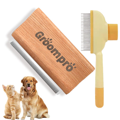Groompro Deshedding Brush Dog & Cat Hair Removal Tool L 5.3 inch