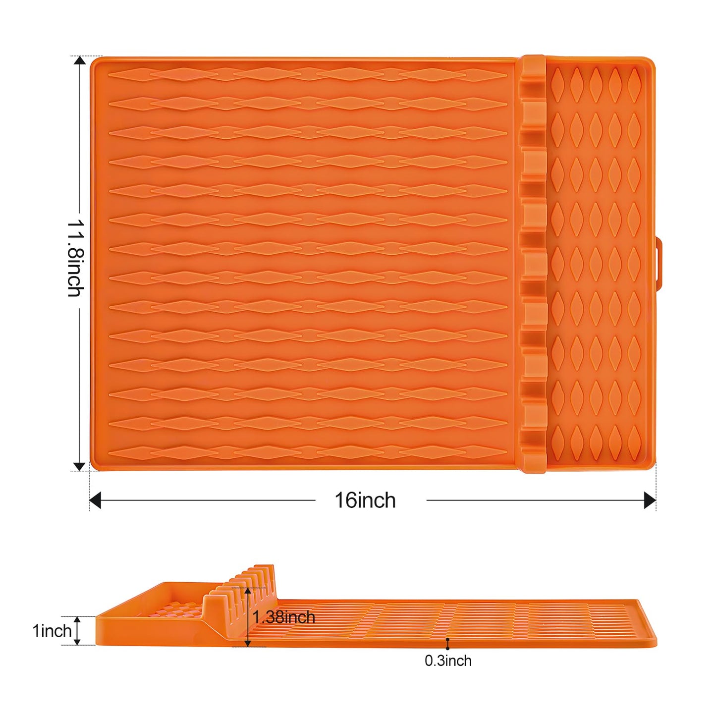 OURCABECUE Silicone Griddle Tools Mat Blackstone Gray 2PCS BBQ Utensils Holder
