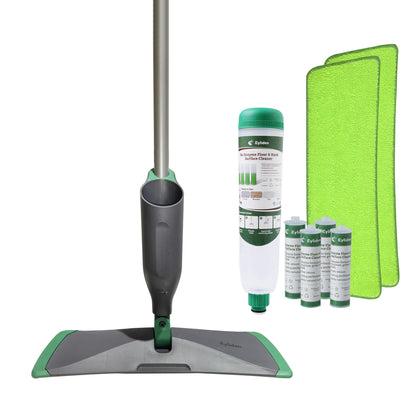 Eyliden Spray Mop Green+Grey with 40ml Bio-Enzyme Cleaner, 2 Microfiber Pads