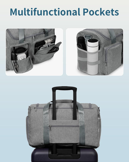 sportsnew Travel Duffel Bag 27L Gym Shoe Compartment Grey Medium Size