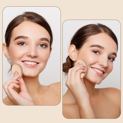 Hpmjz 8 Pcs Oval Puff Makeup Sponge Foundation Beige Soft Durable