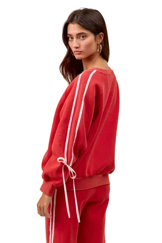 BiBi Side Lined Bow Details Fleece Sweatshirt