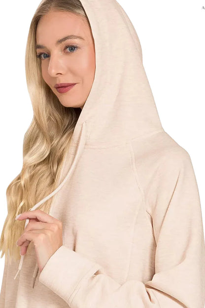 Zenana Drawstring Scuba Hoodie