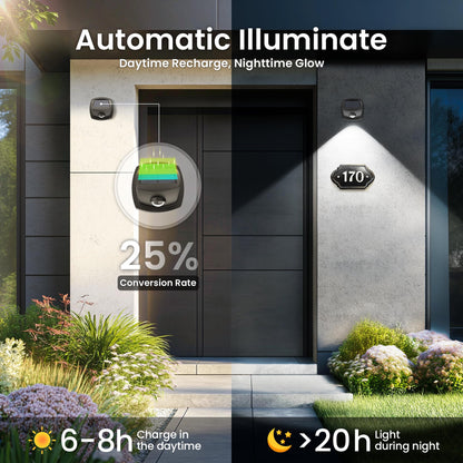 AUDERWIN Solar Fence Lights Outdoor Waterproof Dual Color LED 12 Pack