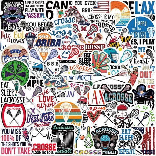 MAXSNOW Lacrosse Stickers Vinyl Decals Waterproof for Water Bottles Laptop Car