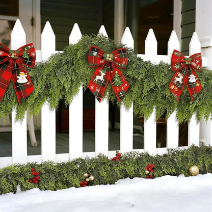 ESTABA 6FT Real Touch Cedar Garland Artificial Green Pine Christmas Decor