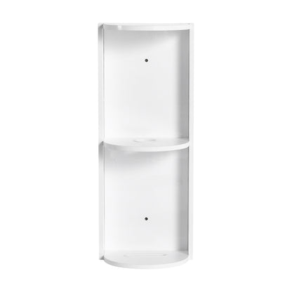 Glossy White 12' Bathroom Wall-Mounted Storage Rack with Float Mounting Design, Durable Plywood