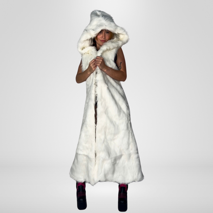 Long LED Light Up Faux Fur Coat