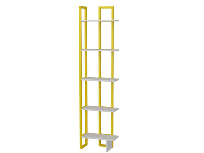 Alice 71" Tall Metal Manufactured Wood Bookcase | Corner Bookcase