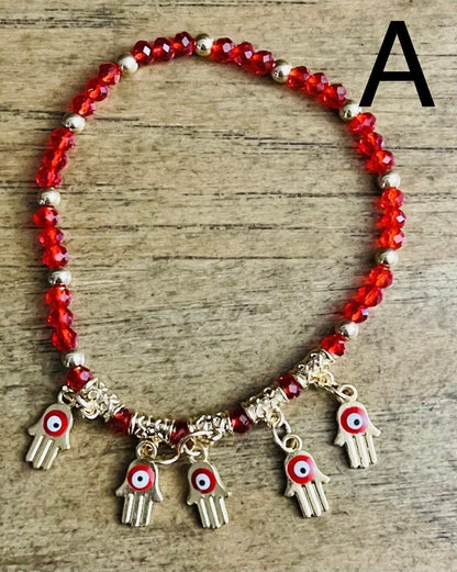 Blue Eye Protect Charm Hamsa Hand Indie Bracelet Pulseras de Mal de Ojo