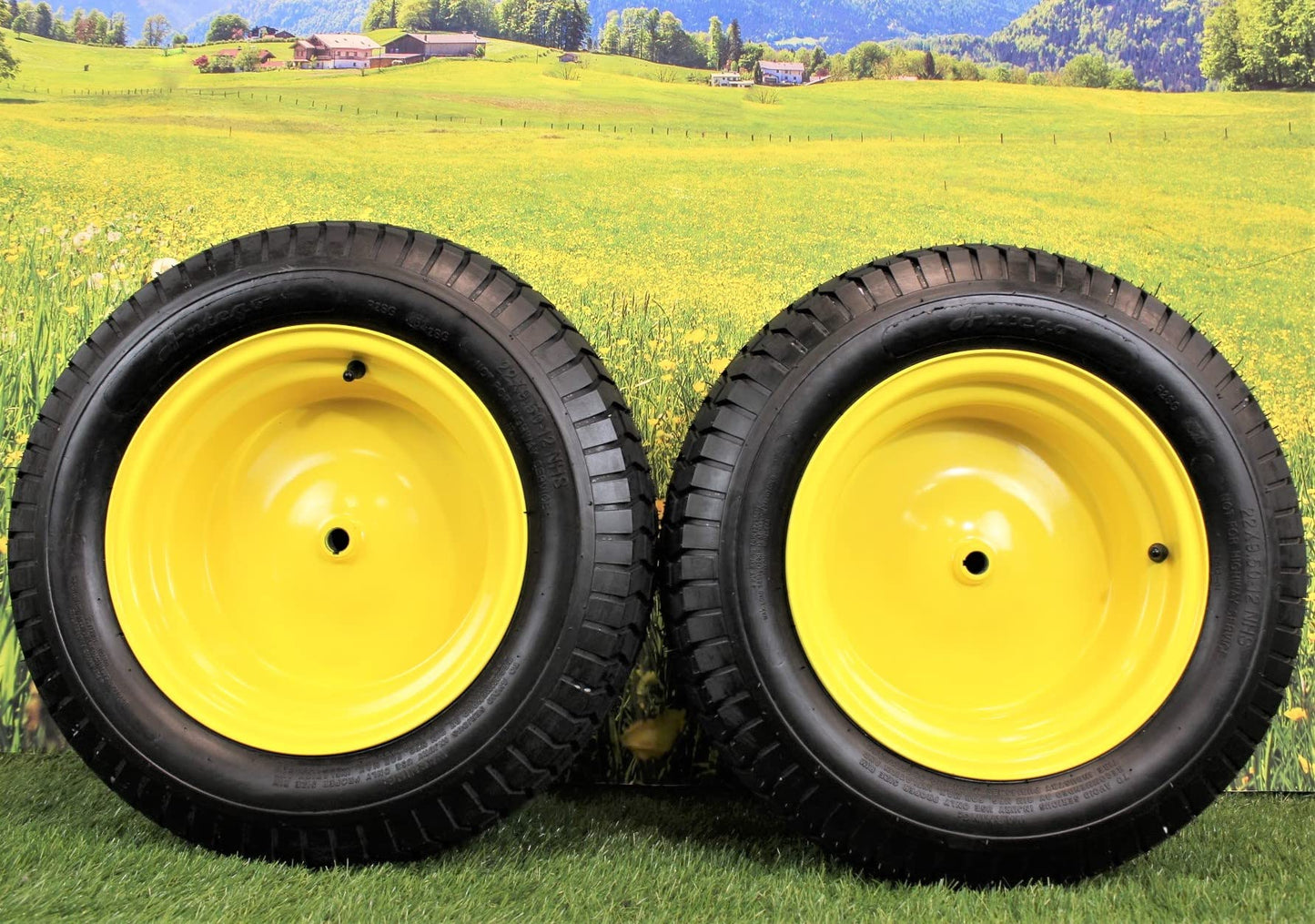 22x9.50-12 4 Ply Turf Tires & Wheels for John Deere Lawn & Garden Mower Turf Tires (Set of Four)