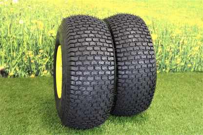 20x8.00-8 4 Ply Tires with 8x7 John Deere Yellow Wheels for Lawn & Garden Mower Turf Tires (Set of 4)