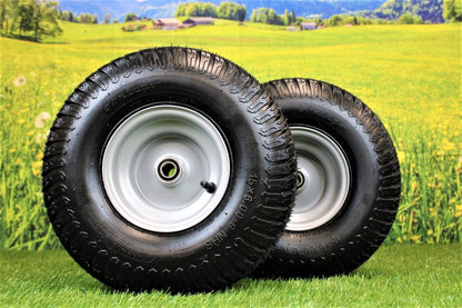 Antego Tire & Wheel (Set of 2) 15x6.00-6 Tire and Wheel Assemblies, ATW-003, 4 Ply Turf Tires, .75" Precision Ball Bearings, Poulan/Husqvarna Mower Front Tires, and Honda Lawn Mower Tires 15x6.00-6