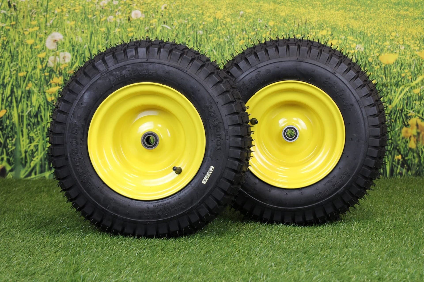16x6.50-8 Tires & Wheels 4 Ply for Lawn & Garden Mower Turf Tires .75" Bearing (Set of 4)
