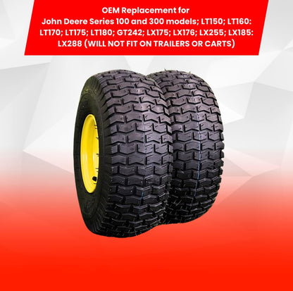 15x6.00-6 Tires & Wheels 4 Ply for Lawn & Garden Mower Turf Tires .75" Bearing (Set of 4)