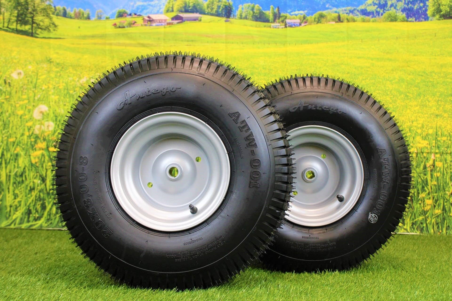 20x8.00-8 Tires with 8x7 Wheels 4 Ply for Lawn & Garden Mower Turf Tires (Set of 2) Husqvarna and Craftsman