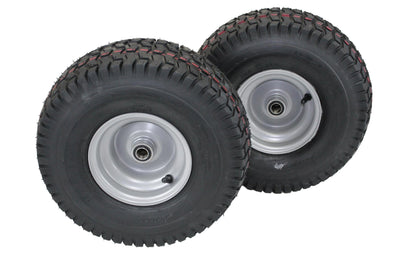 15x6.00-6 Husqvarna/Poulan Tire  & 6x4.5 Wheel Assembly .75" Bearing (Set of 4)