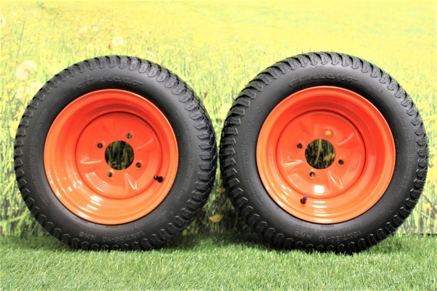 Antego Tire & Wheel (Set of 4) 18x7.50-10 | Perfect Fit for Kubota OEM Part #K3001-17300