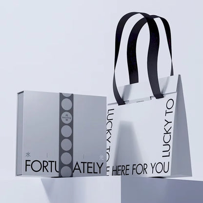 500Pcs Custom Shopping Bag Elegant Paper Packaging Cosmetic Gift Bags with Logo