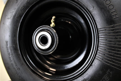 13x6.50-6 Semi-Pneumatic Flat Free Smooth with 6x4.5 Black Wheel (Set of Four)