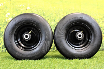 13x6.50-6 Semi-Pneumatic Flat Free Smooth with 6x4.5 Black Wheel (Set of Four)
