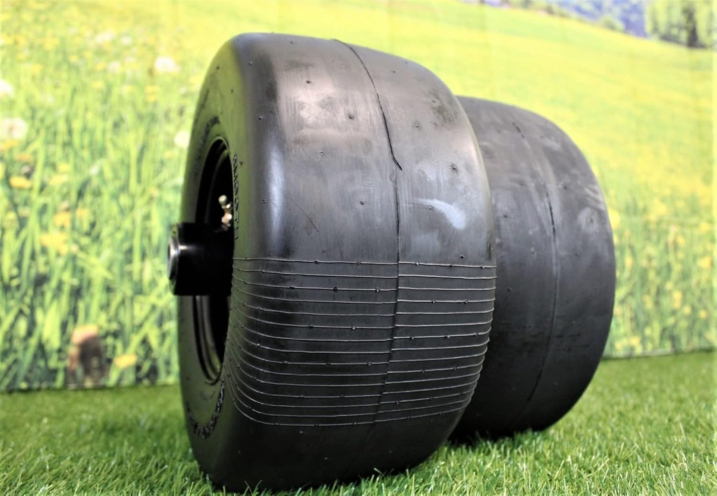 13x6.50-6 Semi-Pneumatic Flat Free Smooth with 6x4.5 Black Wheel (Qty: 1)