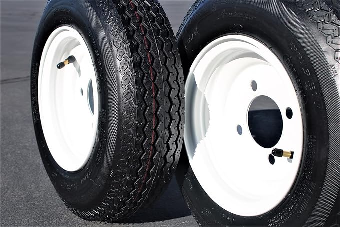 Set of Two 4.80-8 White Trailer Tire Assemblies