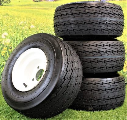 Set of Four 18x8.50-8 White Wheel Assemblies