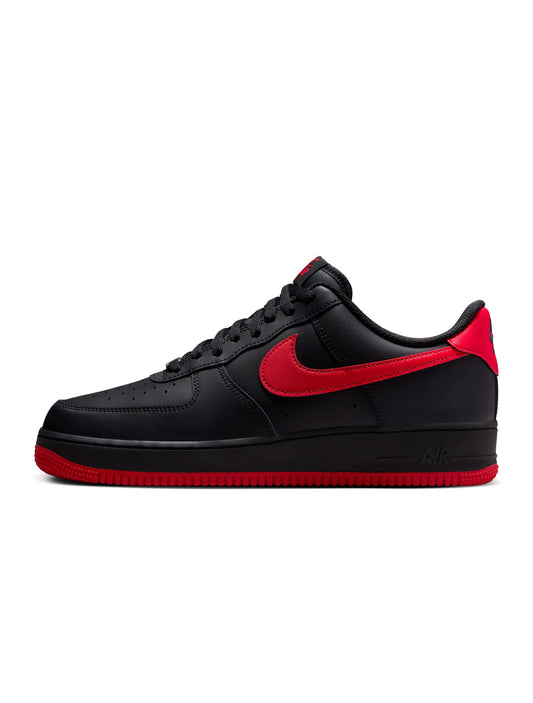 Nike Air Force 1 07 Black University Red lateral view