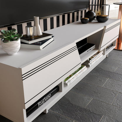 Aspatria 63" TV Stand and Media Console with Cabinets and Shelves fro TVs up to 72"