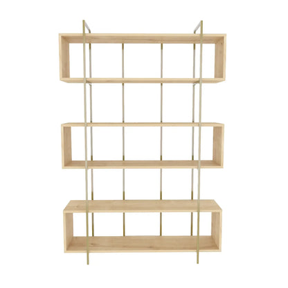 Bruti 71" Tall Geometric Metal Wood Bookcase | Bookshelf | Display Unit