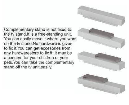 Lusi 71" Wide TV Stand for TVs up to 80" with 2 Wall Shelves