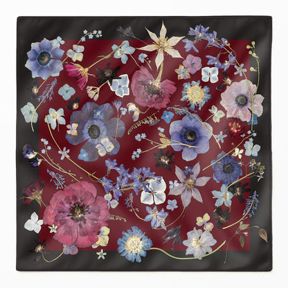 Dark Bloom Silk Scarf