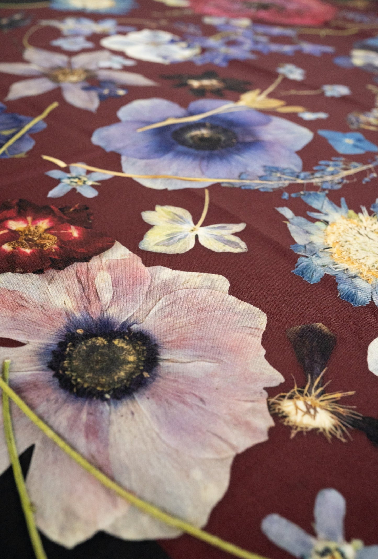 Dark Bloom Silk Twilly