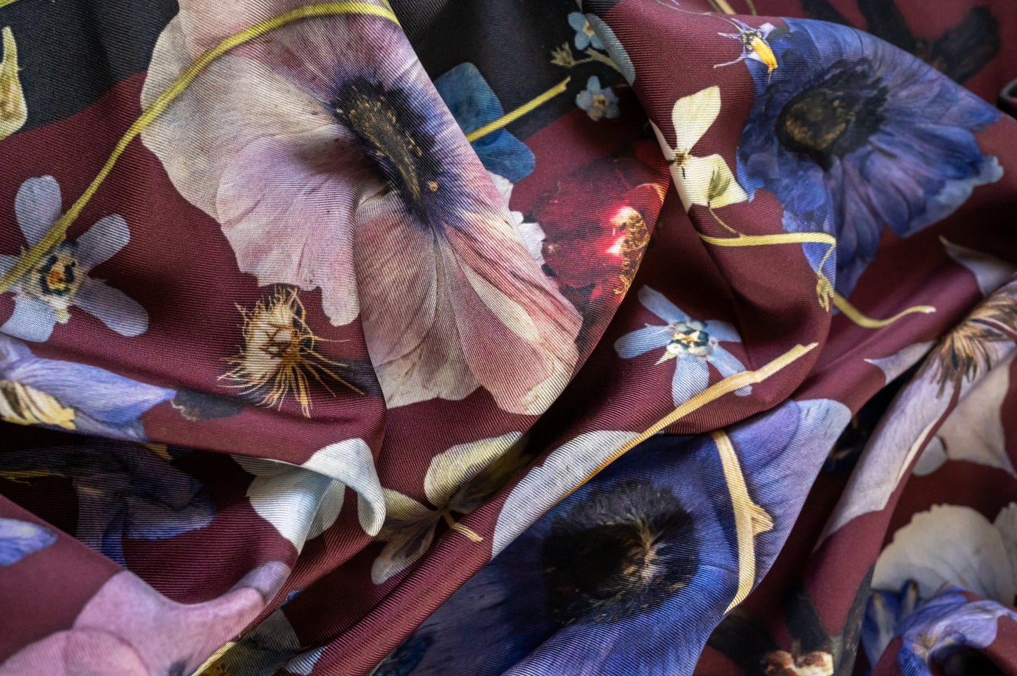 Dark Bloom Silk Scarf