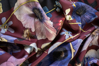 Dark Bloom Silk Scarf