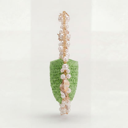 Mini Raffia Shell Bag - Coastal Mint
