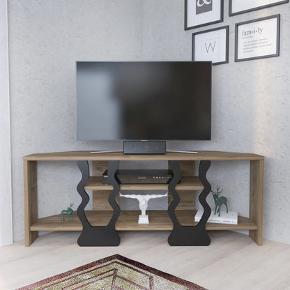 Firal 43 inch Wide Corner TV Stand Media Console for TVs up to 49 inch